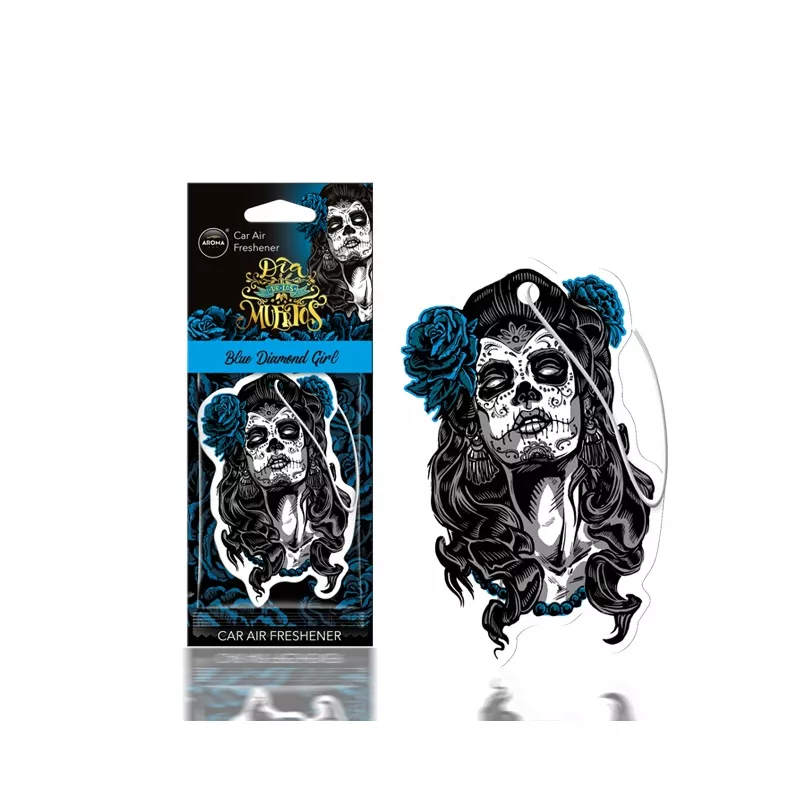 Désodorisant pour voiture AROMA DIA DE LOS MUERTOS Blue Diamond Girl AMIO A10820