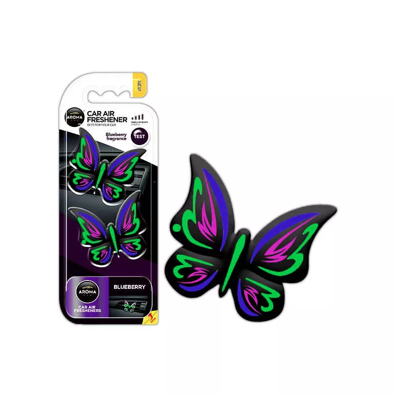 Désodorisant pour voiture AROMA FANCY SHAPES BUTTERFLY Myrtille AMIO A83532
