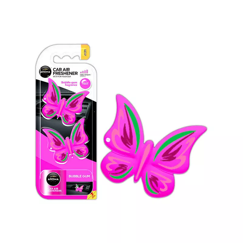Désodorisant pour voiture AROMA FANCY SHAPES BUTTERFLY Bubble Gum AMIO A83533