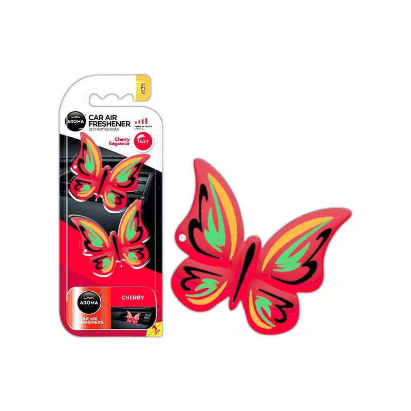 Désodorisant pour voiture AROMA FANCY SHAPES BUTTERFLY Cerise AMIO A83534