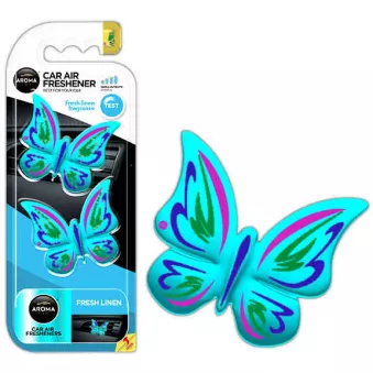 Désodorisant pour voiture AROMA FANCY SHAPES BUTTERFLY Fresh Linen AMIO A83535