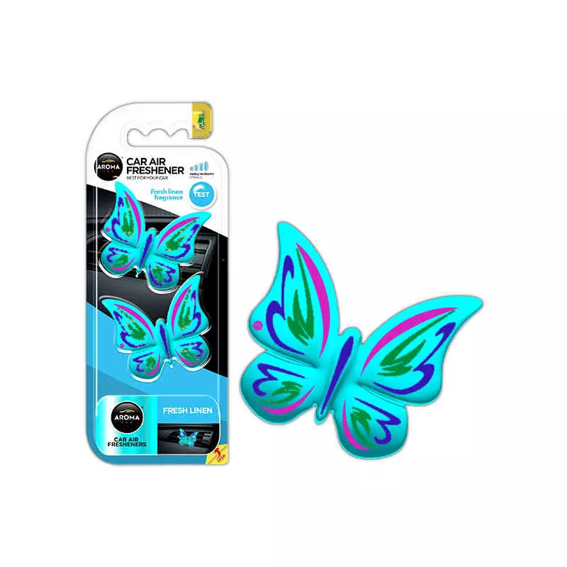 Désodorisant pour voiture AROMA FANCY SHAPES BUTTERFLY Fresh Linen AMIO A83535