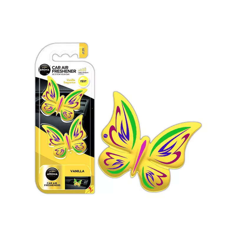 Désodorisant pour voiture AROMA FANCY SHAPES BUTTERFLY Vanille AMIO A83538