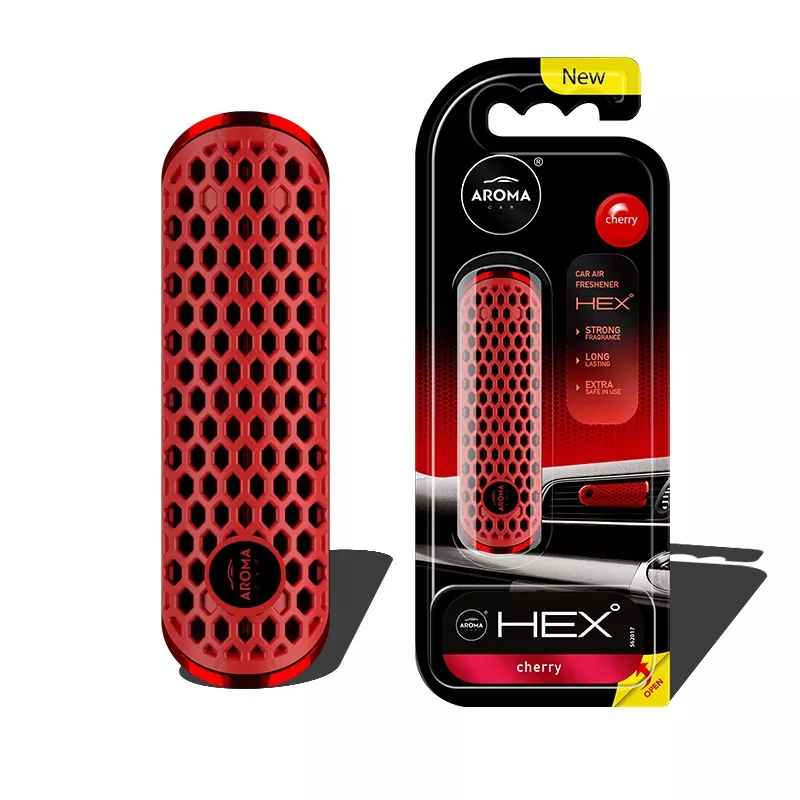 Désodorisant pour voiture AROMA FANCY SHAPES POLYMER HEX Cerise AMIO A83580