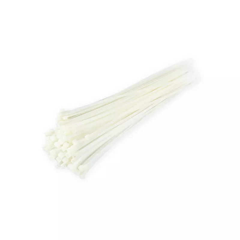 Colliers de câble blanc 2,5x100mm - 100 pcs AMIO TK 2.5X100 W