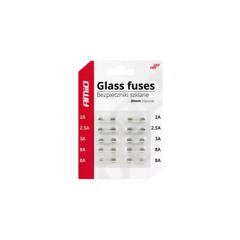 Fusibles en verre mini (20mm) 10 pièces AMIO 02394