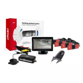 Système d'aide au stationnement TFT01 4,3" avec HD-502-IR 4 capteurs noir montage intérieur AMIO