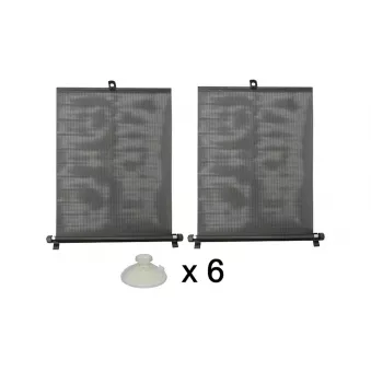 Pare-soleil enroulable avec ventouses 2 x 45 cm noir, PVC AMIO CC61003