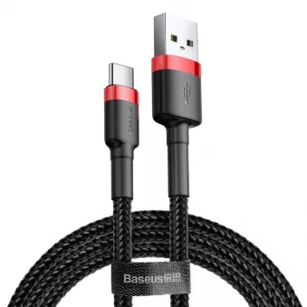 Câble USB vers USB-C Cafule 2A 3m noir&rouge AMIO BAS29635