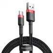 Câble USB vers USB-C Cafule 3A 1m noir&rouge AMIO BAS27821 - Visuel 1