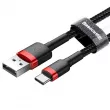 Câble USB vers USB-C Cafule 3A 1m noir&rouge AMIO BAS27821 - Visuel 2