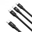 Câble USB-C 3en1 Série Baseus RAPID, micro USB / Lightning / USB-C, 20W, 1,5m noir AMIO BAS20429 - Visuel 2