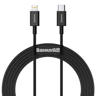 Câble USB-C vers Lightning Baseus Superior Series, 20W, PD, 2m, NOIR AMIO BAS20535