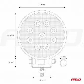 Lampe de travail AWL06 9 LED FLOOD 9-36V AMIO 02420