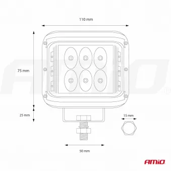 Lampe de travail AWL08 12 LED (2 Funkcje) 9-36V AMIO 02422