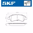 Jeu de 4 plaquettes de frein avant SKF VKBP 80040 - Visuel 2