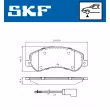Jeu de 4 plaquettes de frein avant SKF VKBP 80091 E - Visuel 2