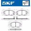 Jeu de 4 plaquettes de frein avant SKF VKBP 80106 A - Visuel 2