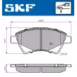Jeu de 4 plaquettes de frein avant SKF VKBP 80163 - Visuel 2