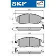 Jeu de 4 plaquettes de frein avant SKF VKBP 80166 A - Visuel 2