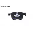 Jeu de 4 plaquettes de frein avant SKF VKBP 80194 - Visuel 2