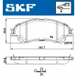 Jeu de 4 plaquettes de frein avant SKF VKBP 80239 A - Visuel 2