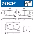 Jeu de 4 plaquettes de frein avant SKF VKBP 80332 A - Visuel 2