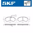 Jeu de 4 plaquettes de frein avant SKF VKBP 80393 E - Visuel 2