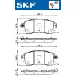 Jeu de 4 plaquettes de frein avant SKF VKBP 80394 A - Visuel 2