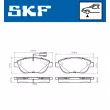 Jeu de 4 plaquettes de frein avant SKF VKBP 80408 E - Visuel 2
