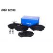 Jeu de 4 plaquettes de frein avant SKF VKBP 80598 - Visuel 1