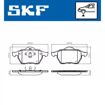 Jeu de 4 plaquettes de frein avant SKF VKBP 80731