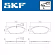Jeu de 4 plaquettes de frein avant SKF VKBP 80752 E - Visuel 2