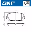 Jeu de 4 plaquettes de frein avant SKF VKBP 80970 - Visuel 2