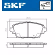 Jeu de 4 plaquettes de frein avant SKF VKBP 81017 - Visuel 2