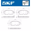 Jeu de 4 plaquettes de frein avant SKF VKBP 81093 A - Visuel 2