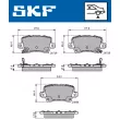 Jeu de 4 plaquettes de frein arrière SKF VKBP 90187 A - Visuel 2