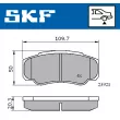 Jeu de 4 plaquettes de frein arrière SKF VKBP 90510 - Visuel 2