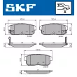 Jeu de 4 plaquettes de frein arrière SKF VKBP 90620 A - Visuel 2