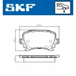 Jeu de 4 plaquettes de frein arrière SKF VKBP 90662 - Visuel 2