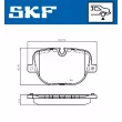 Jeu de 4 plaquettes de frein arrière SKF VKBP 90707 - Visuel 2