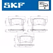 Jeu de 4 plaquettes de frein arrière SKF VKBP 91073 A - Visuel 2