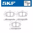Jeu de 4 plaquettes de frein arrière SKF VKBP 91095 A - Visuel 2
