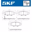 Jeu de 4 plaquettes de frein arrière SKF VKBP 91113 A - Visuel 2