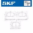 Jeu de 4 plaquettes de frein arrière SKF VKBP 91120 A - Visuel 2
