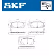 Jeu de 4 plaquettes de frein arrière SKF VKBP 91144 A - Visuel 2