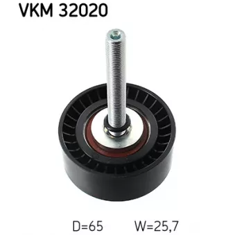 Poulie renvoi/transmission, courroie trapézoïdale à nervures SKF VKM 32020