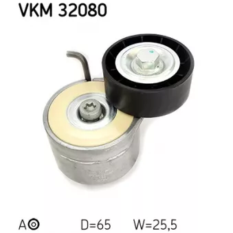 Poulie-tendeur, courroie trapézoïdale à nervures SKF VKM 32080