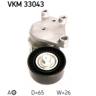 Poulie-tendeur, courroie trapézoïdale à nervures SKF VKM 33043
