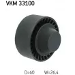 Poulie renvoi/transmission, courroie trapézoïdale à nervures SKF VKM 33100 - Visuel 1